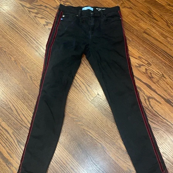 7 For All Man Kind Black Denim Jeans high waist ankle skinny - Picture 1 of 9